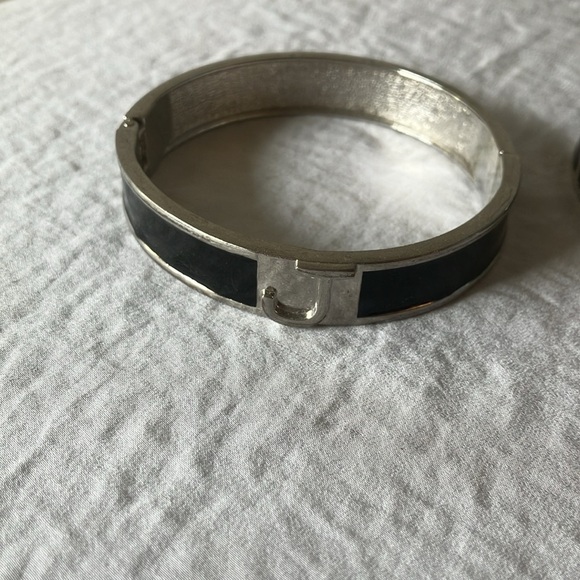Black & Silver tone stretch bracelets- “J” & “K” initials- set of 2 - Picture 2 of 16